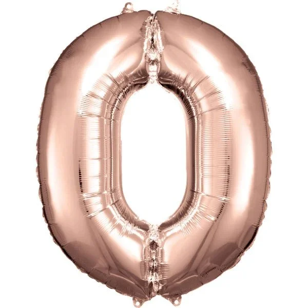 0 Jaar Cijfer Ballon Rose Goud Glanzend Leeg 86cm van Riethmueller koop je bij Partywinkel
