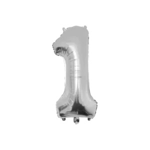 1 Jaar Cijfer Ballon Zilver Leeg 86cm van Paper Dreams koop je bij Partywinkel