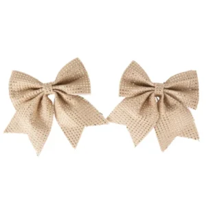 2 nœuds pour Noël jute et or