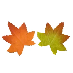 Feuilles d'automne pour décoration jaunes vertes et oranges