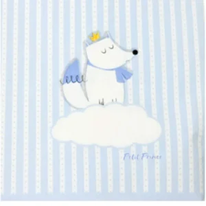 Serviettes en papier renard Petit Prince pour enfant blanches et bleues
