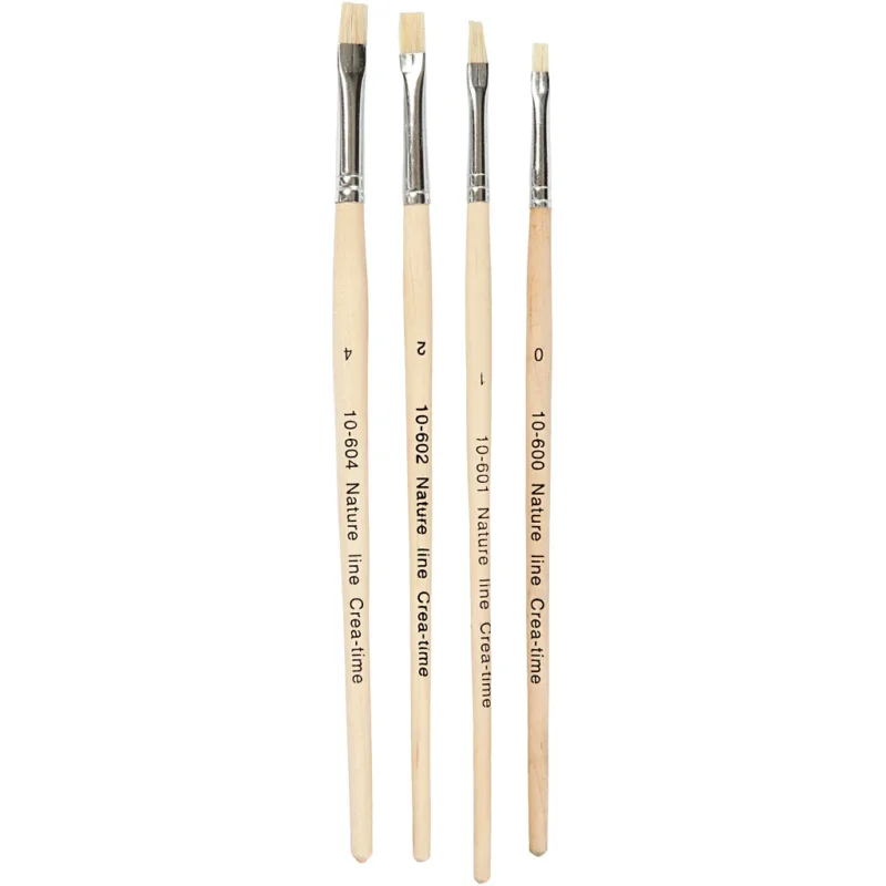 Nature Line Brushes, no. 00-1-2-4, short handles, 4 pc