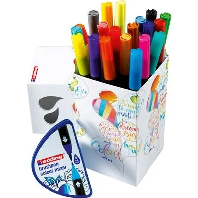Edding Colour Happy Box 20er Set + Colour Mixer, Pinselspitze 1-3 mm