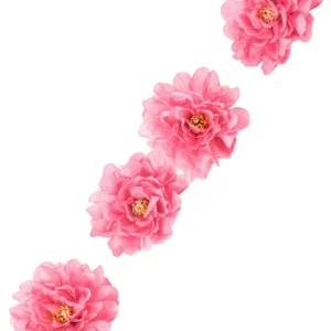 Lot de 4 pivoines pour décoration fuchsia en tissu
