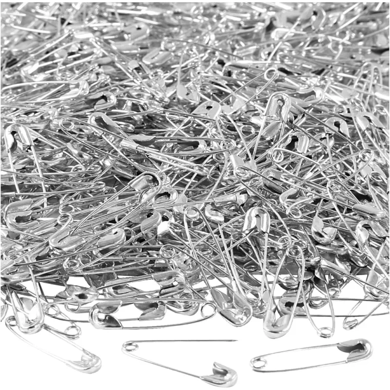 Safety Pins, L: 22 mm, thickness 0,6 mm, silver, 500 pc