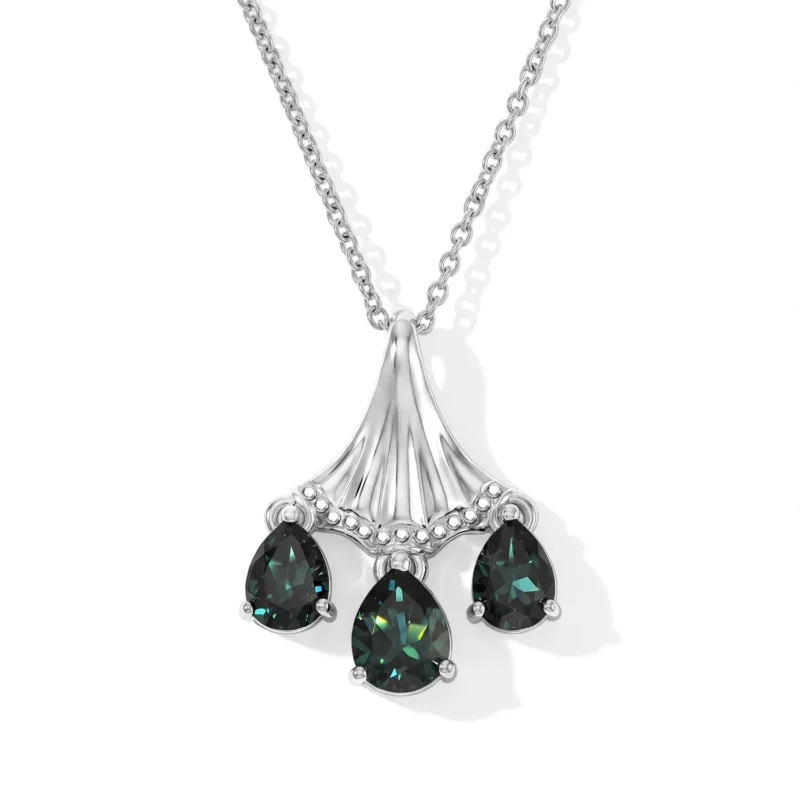 EVER TRUE Alexandrit Quarz Triplette Anhänger mit Kette, ca. 50 cm ca. 4.78 ct