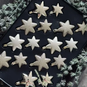 Weihnachtskugeln mit Sternen - Set mit 16 Stück