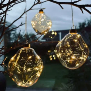 LED-Lichtkugeln Golden - Set mit 3 Stk