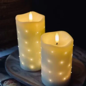 LED-Stumpenkerze Twinkle - 15 cm - Creme