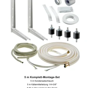5 m Komplett Montageset 1/4"+3/8" Kältemittelleitung Gebördelt Klimaanlage0