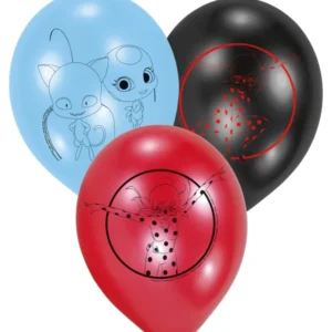 Ballons en latex Ladybug pour enfant rouges noirs et bleus