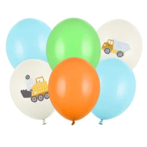 6er Set Latexballons Baustelle & Baufahrzeuge 30 cm