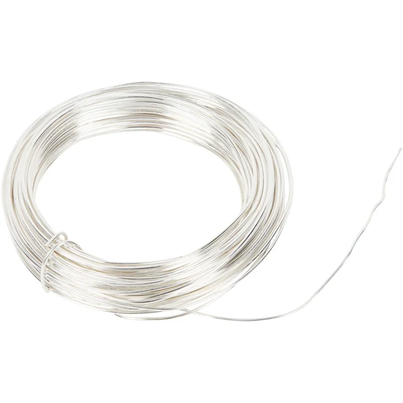 Metal wire, thickness 1 mm, silver-plated, 4 m/ 1 roll