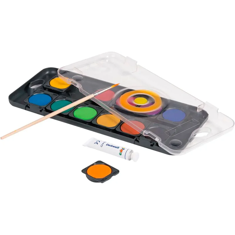 PRIMO Watercolour Paints, dia. 30 mm, assorted colours, 12 pc