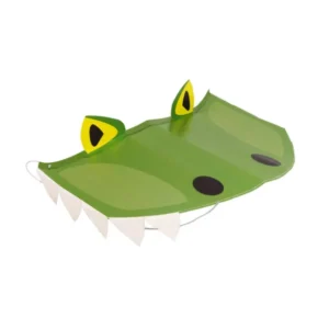 Casquette de fête grands dinosaures pour enfant vert avec dents blanches et élastique
