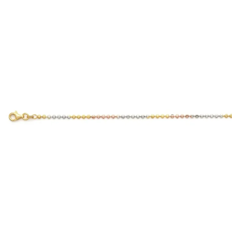 Italienisches Mond Armband ca. 18 cm+ 2.5 cm Extender, 925 Silber Tricolor ca. 2,53g