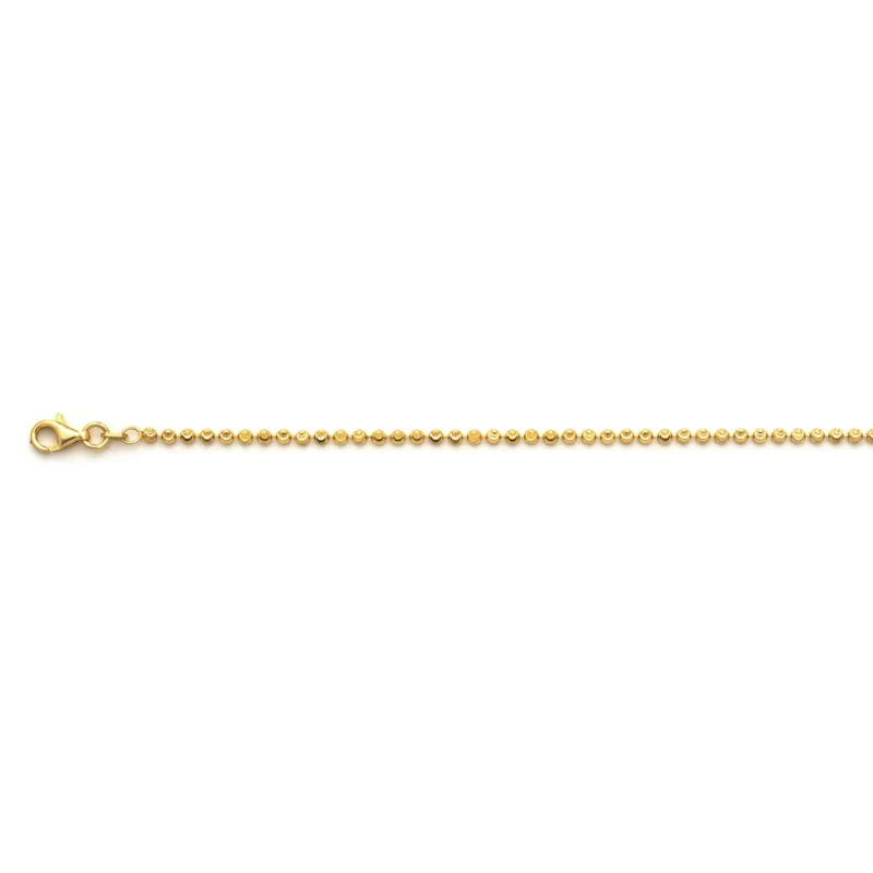 Italienische Diamantschliff Kugel Armband, 925 Silber vergoldet, ca. 18 cm