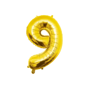 9 Jaar Cijfer Ballon Goud Leeg 86cm van Paper Dreams koop je bij Partywinkel