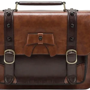 Vintage Umhängetasche Damen Schultertasche Handtasche 32,5x25,4x8,9cm