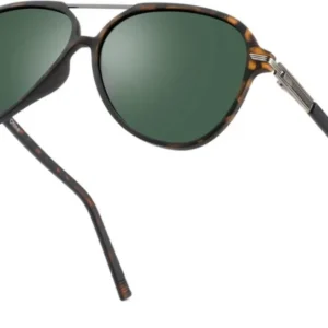 Polarisierte Sonnenbrille mit UV-Schutz, Vintage Doppelbrücke