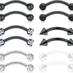 Augenbrauenpiercings Chirurgenstahl Curved Barbell Kugel Perle Rook
