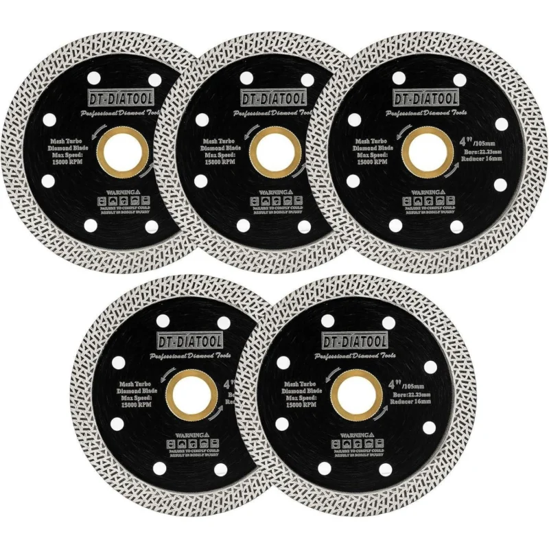 Diamant Trennscheiben 5er Set 105mm Mesh Turbo für Fliesen Marmor
