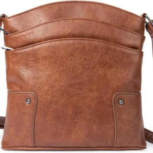 Umhängetasche Damen Crossbody Clutch Dunkelbraun PU-Leder
