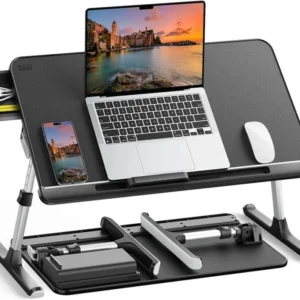 Verstellbarer Laptoptisch Betttisch mit Schublade PVC-Leder