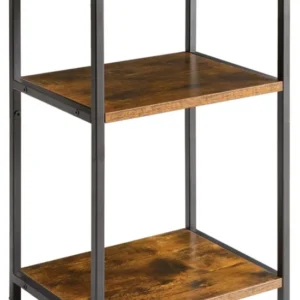 3-Ebenen Beistelltisch Industrie-Design Braun