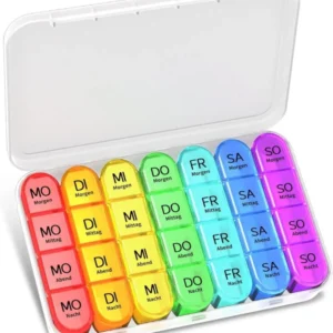 Tablettenbox 7 Tage Pillendose 4 Fächer BPA Frei transparent