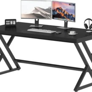 Schwarzer Industrie-Computertisch LVB Studiertisch 140x60x75.5cm