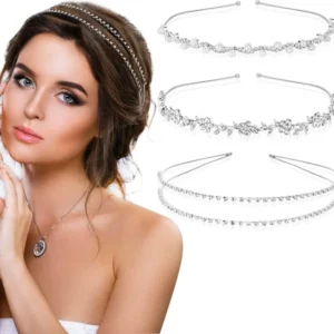 Braut Haarreif Set Perlen Strass Blumen Hochzeit Haarschmuck