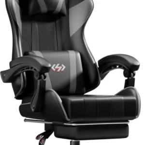 Ergonomischer Gaming Stuhl mit Fußstütze und Taschenfederkissen