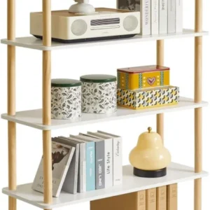 5-Tier Holz offenes Bücherregal für Wohnzimmer & Büro
