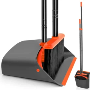 JEHONN Besen Kehrschaufel Set Langem Stiel 137 cm Haus Garten Büro