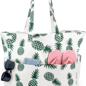 Strandtasche XXL mit Reißverschluss Damen Große Badetasche Beutel