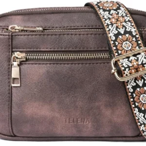 Damen Crossbody Umhängetasche PU Leder Schultertasche Schwarz