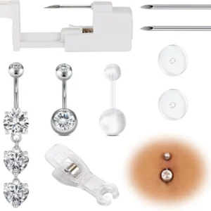 Bauchnabelpiercing Nadeln Pistole Set Körperpiercing Lippe Zunge Ohr
