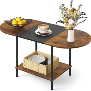 Couchtisch Wohnzimmer aus Holz mit Ablagen, Einfacher Aufbau