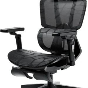Ergonomischer Bürostuhl mit 6D-Lendenstütze, Netzrücken & Fußstütze