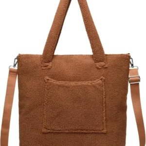 Teddyfleece Handtasche Damen Plüsch Schultertasche Umhängetasche