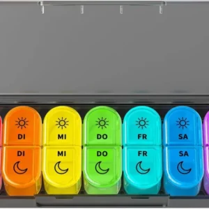 Tablettenbox 7 Tage BPA Frei Pillendose für Medikamente, Vitamine