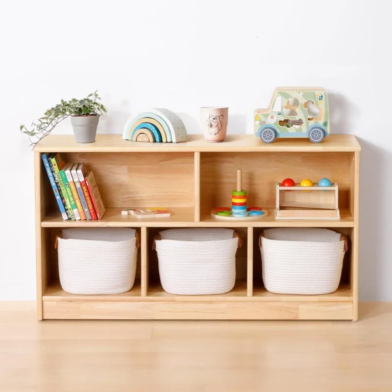 Kinderregal Holz 5 Fächer – Spielzeug & Bücher Organizer