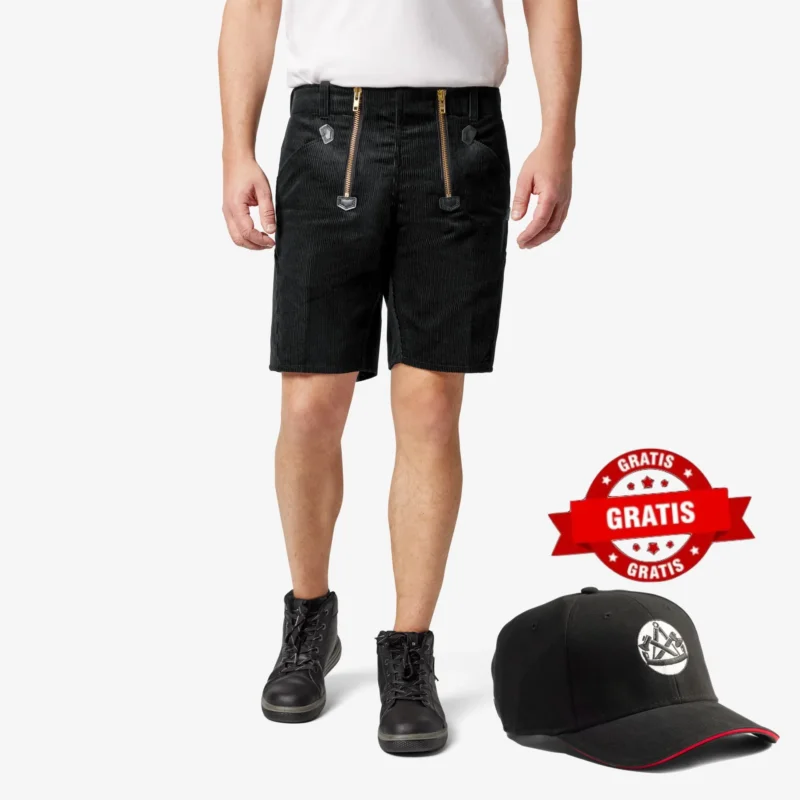 FHB Hans Zunftshorts Genuacord Schwarz 20033 + gratis FHB Tim Zimmermann Cap