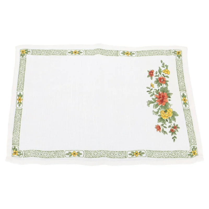 Tischset Blumendekor aus Stoff klein 27,6 x 37 cm