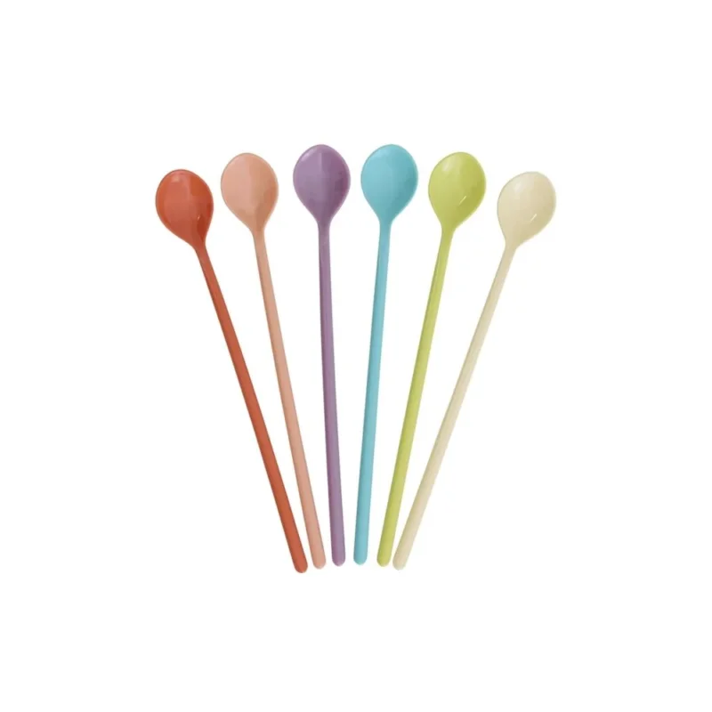 Melamin Latte Löffel im 6er-Set - 19x2,5 cm (Glory Days Colors)
