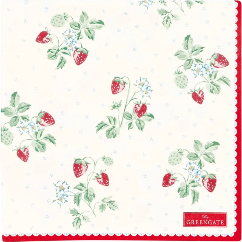 Papierserviette "Berry" - 33x33 cm (Weiß)