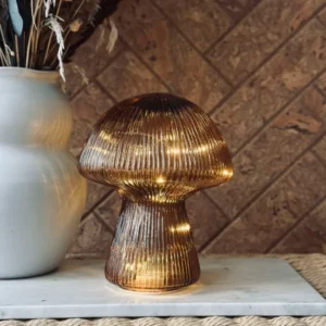 Mushroom mit Rillen 20cm - Golden