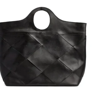 Exklusiver handgeflochtener Shopper - Schwarz