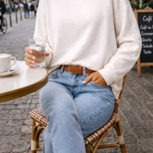 Sweatshirt mit Stickerei - White oversize